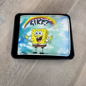 NIB Spongebob Mens Billfold Wallet SIKE Rainbow Tie Dye Nickleodeon Buckle Down